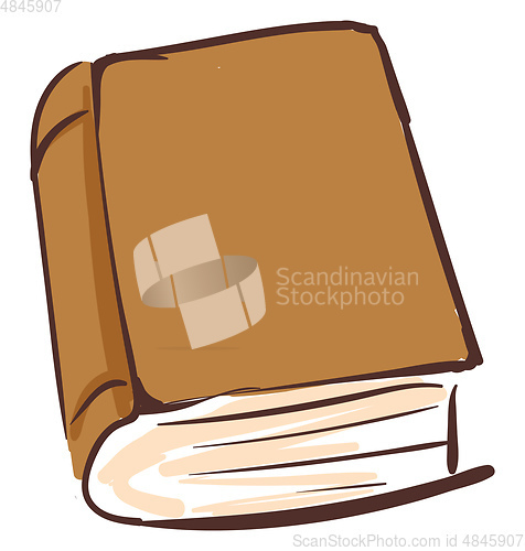 Image of Drawing of a brown book vector or color illustration