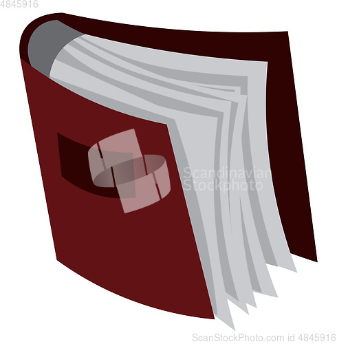 Image of A book with red hardcover is stacked in shelf vector color drawi