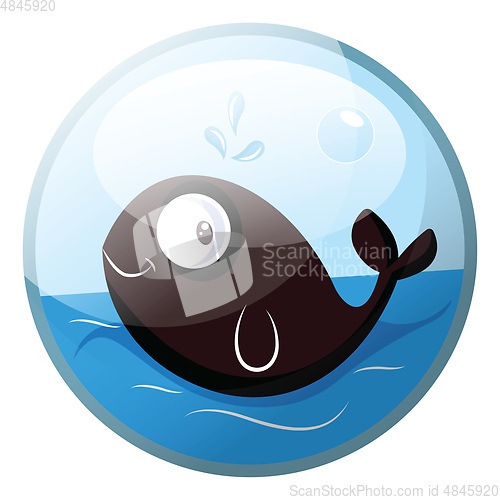 Image of Cartoon character of a brown fish smiling in the water vector il