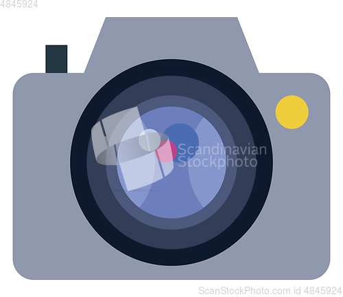 Image of Digital camera with focus lens vector or color illustration