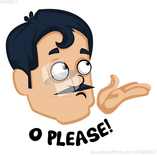 Image of Man is feeling shy, illustration, vector on white background.