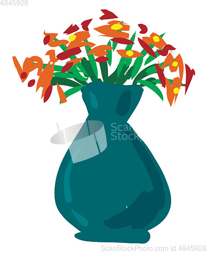 Image of A flowers in vase vector or color illustration