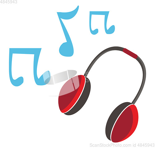 Image of A wireless headphone set vector or color illustration