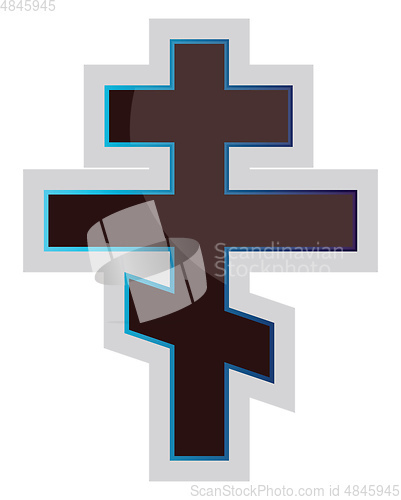 Image of Vector illustration of a Russian Orthodox Cross on a white backg