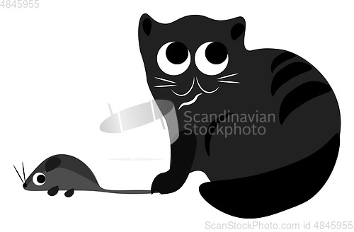 Image of Cat and mouse vector or color illustration