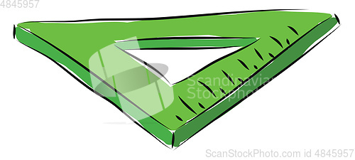 Image of Green triangle ruler illustration vector on white background