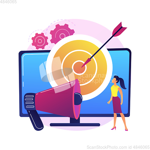 Image of Addressable TV advertising abstract concept vector illustration.
