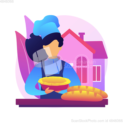Image of Baking bread abstract concept vector illustration.