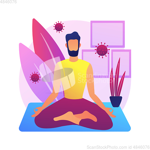 Image of Self isolation abstract concept vector illustration.