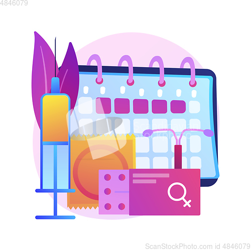 Image of Female contraceptives abstract concept vector illustration.