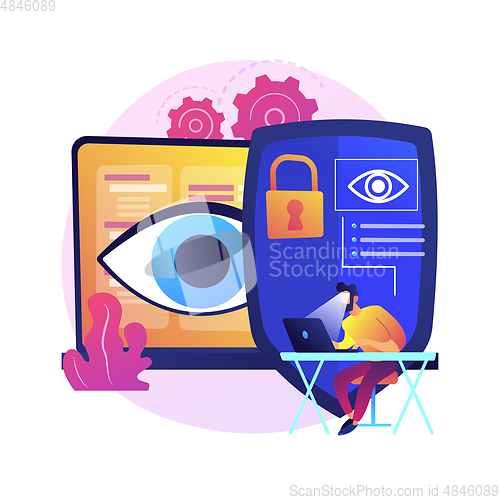 Image of Eye tracking technology abstract concept vector illustration.