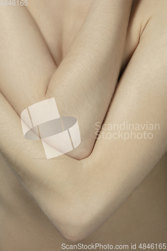 Image of Texture of human skin. Close up of well-kept caucasian human body