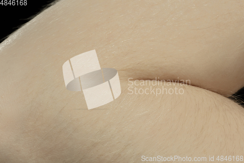Image of Texture of human skin. Close up of well-kept caucasian human body