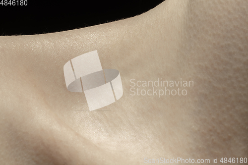 Image of Texture of human skin. Close up of well-kept caucasian human body