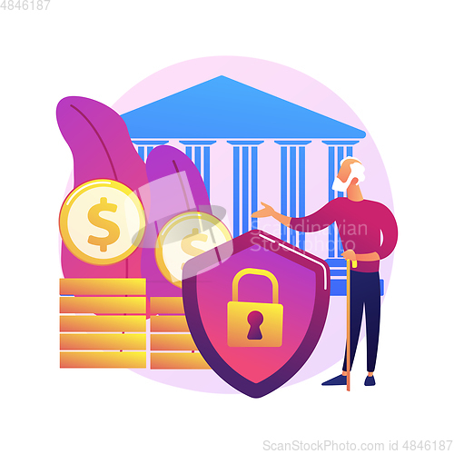 Image of Elderly financial security abstract concept vector illustration.