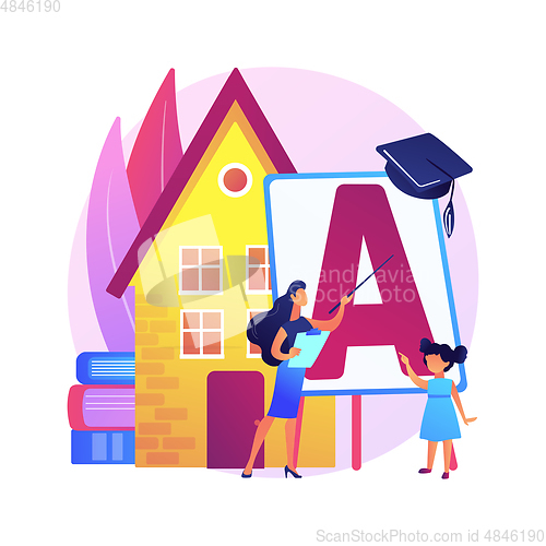 Image of Home-school your kids abstract concept vector illustration.