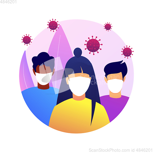 Image of Wear a mask abstract concept vector illustration.