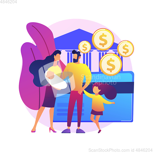 Image of Dependant family member abstract concept vector illustration.