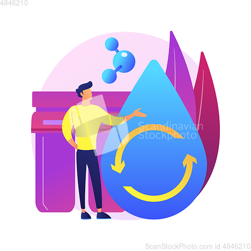 Image of Water filtering system abstract concept vector illustration.