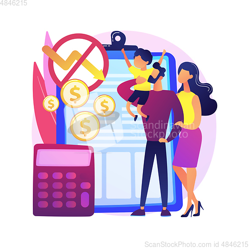 Image of Anti-crisis family budget abstract concept vector illustration.