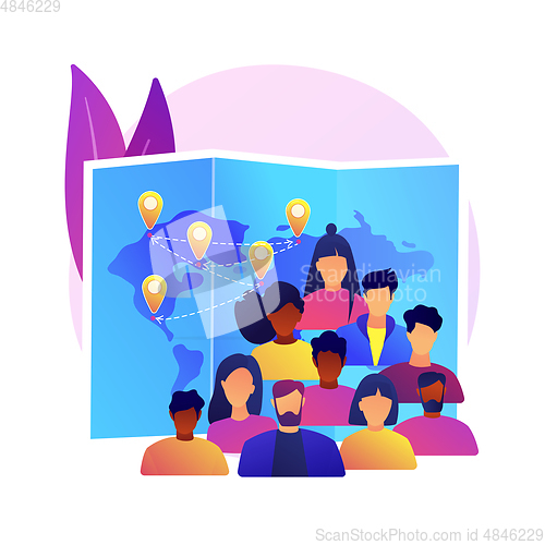 Image of International migration abstract concept vector illustration.