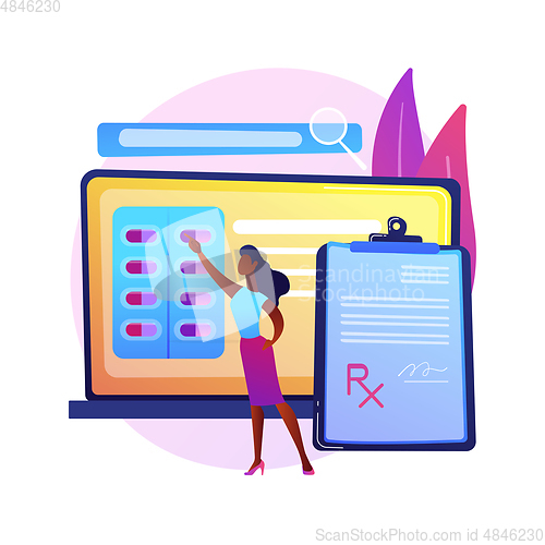 Image of Online prescription system abstract concept vector illustration.