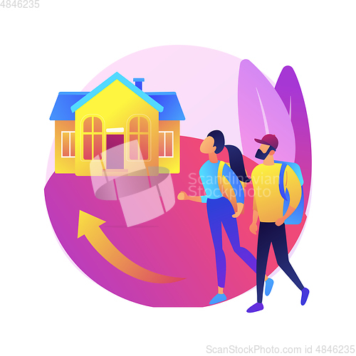 Image of Return migration abstract concept vector illustration.