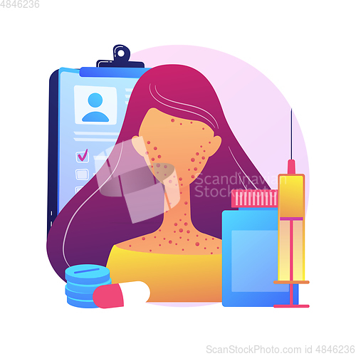 Image of Drug allergy abstract concept vector illustration.