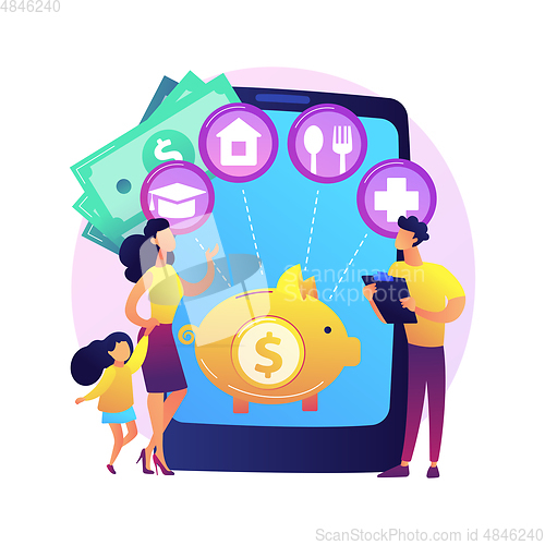 Image of Family budget planning abstract concept vector illustration.