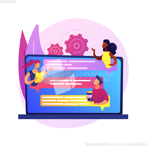 Image of Internet forum abstract concept vector illustration.