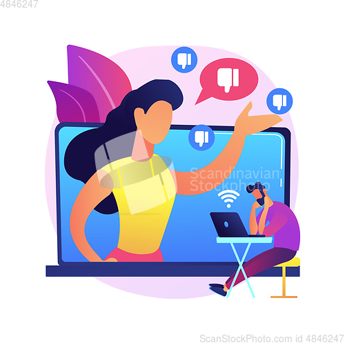 Image of Internet criticism abstract concept vector illustration.