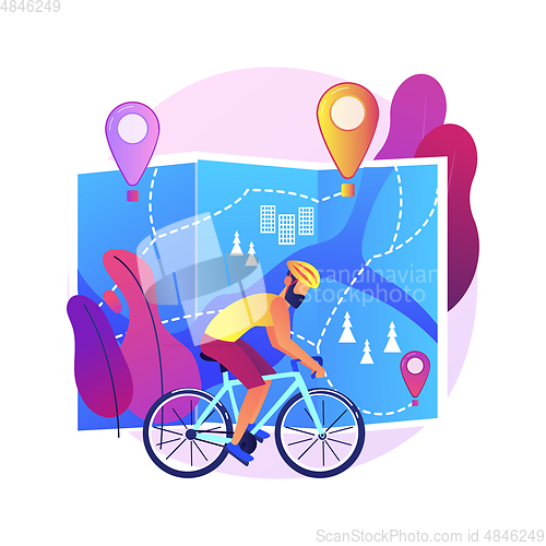 Image of Bike paths network abstract concept vector illustration.