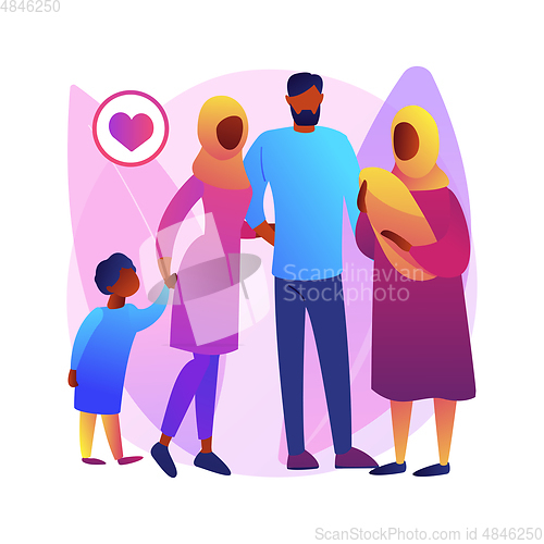 Image of Polygamy abstract concept vector illustration.