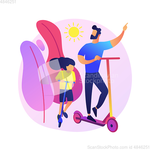 Image of Balancing father time abstract concept vector illustration.