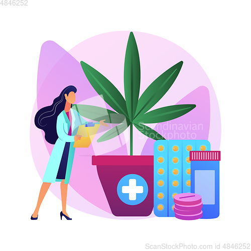 Image of Medical marijuana abstract concept vector illustration.