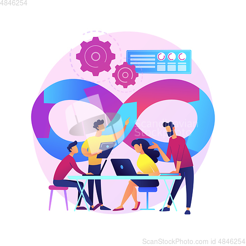 Image of DevOps team abstract concept vector illustration.