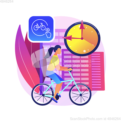 Image of Bike sharing abstract concept vector illustration.