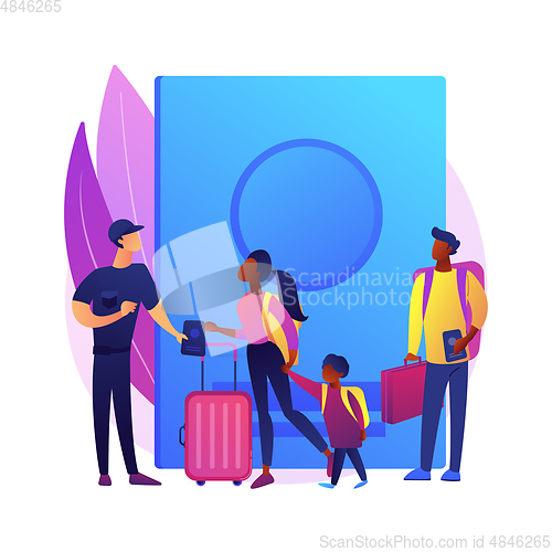 Image of Migration control abstract concept vector illustration.