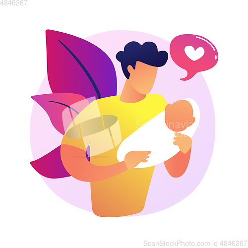 Image of Fatherhood care abstract concept vector illustration.