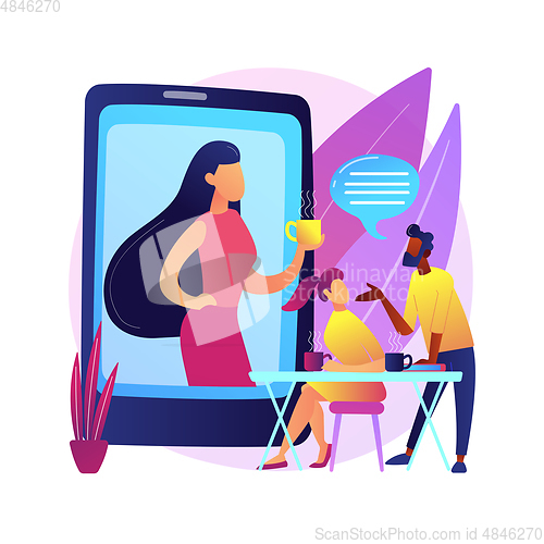 Image of Stay connected to people abstract concept vector illustration.