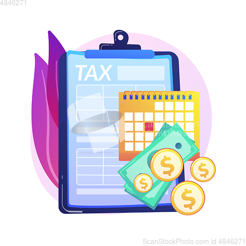 Image of Tax year abstract concept vector illustration.