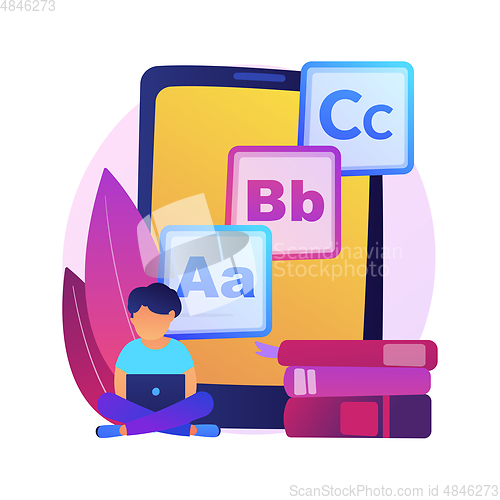 Image of Kids digital content abstract concept vector illustration.