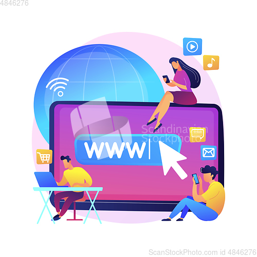 Image of Internet addiction abstract concept vector illustration.