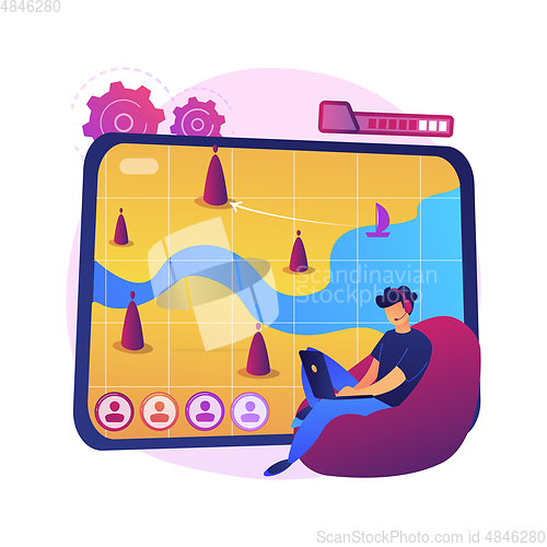 Image of Strategy online games abstract concept vector illustration.