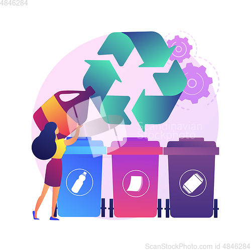 Image of Garbage collection and sorting abstract concept vector illustration.