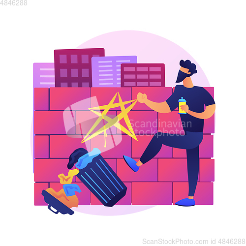 Image of Vandalism abstract concept vector illustration.