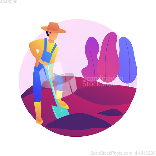 Image of Cultivating the soil abstract concept vector illustration.