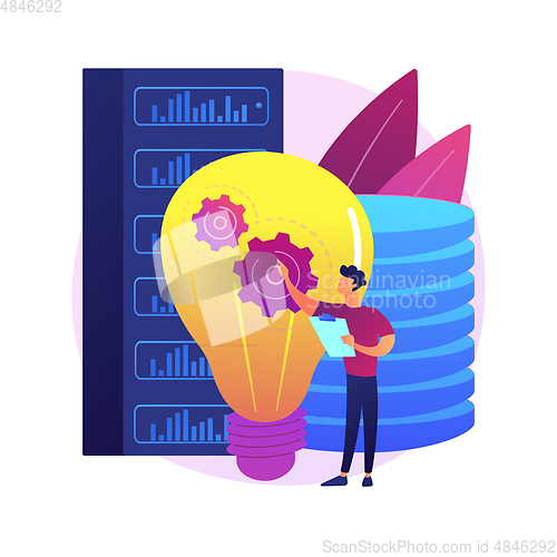 Image of Innovative big data solutions abstract concept vector illustration.