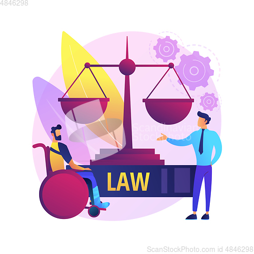 Image of Personal injury lawyer abstract concept vector illustration.