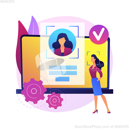 Image of Verification technologies abstract concept vector illustration.